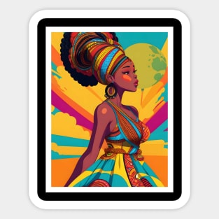 Afrocentric Black Queen Gift Sticker